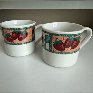 Tabletops Unlimited Garden Strawberry Set of Two Mugs
